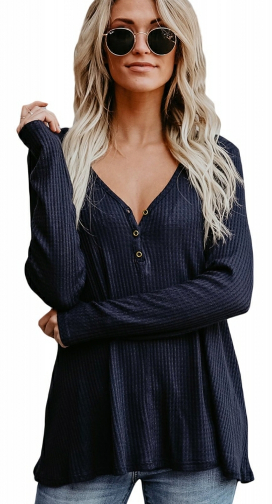 🆕️ Waffle Knit Navy Blue Top